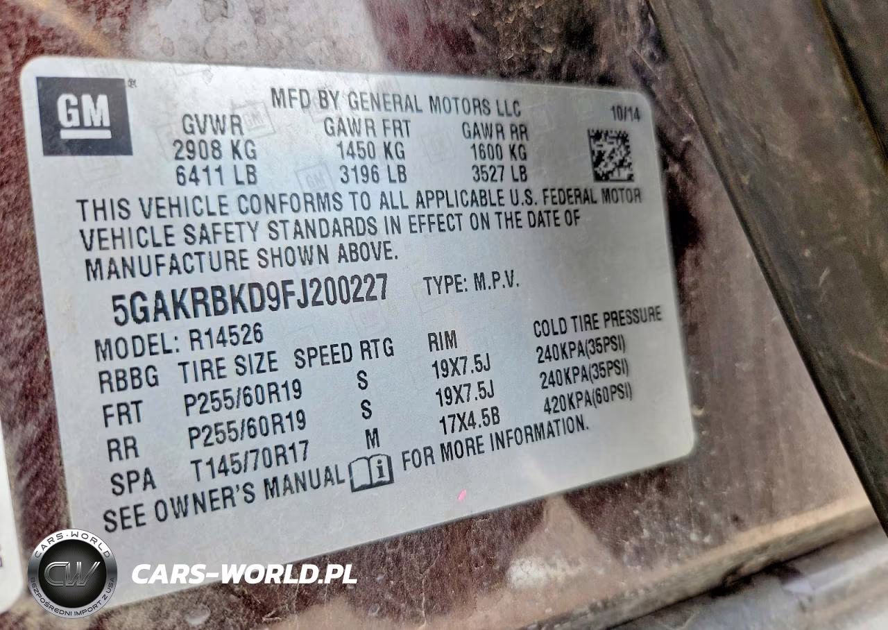 2015 Buick Enclave VIN:5GAKRBKD9FJ200227 - 13
