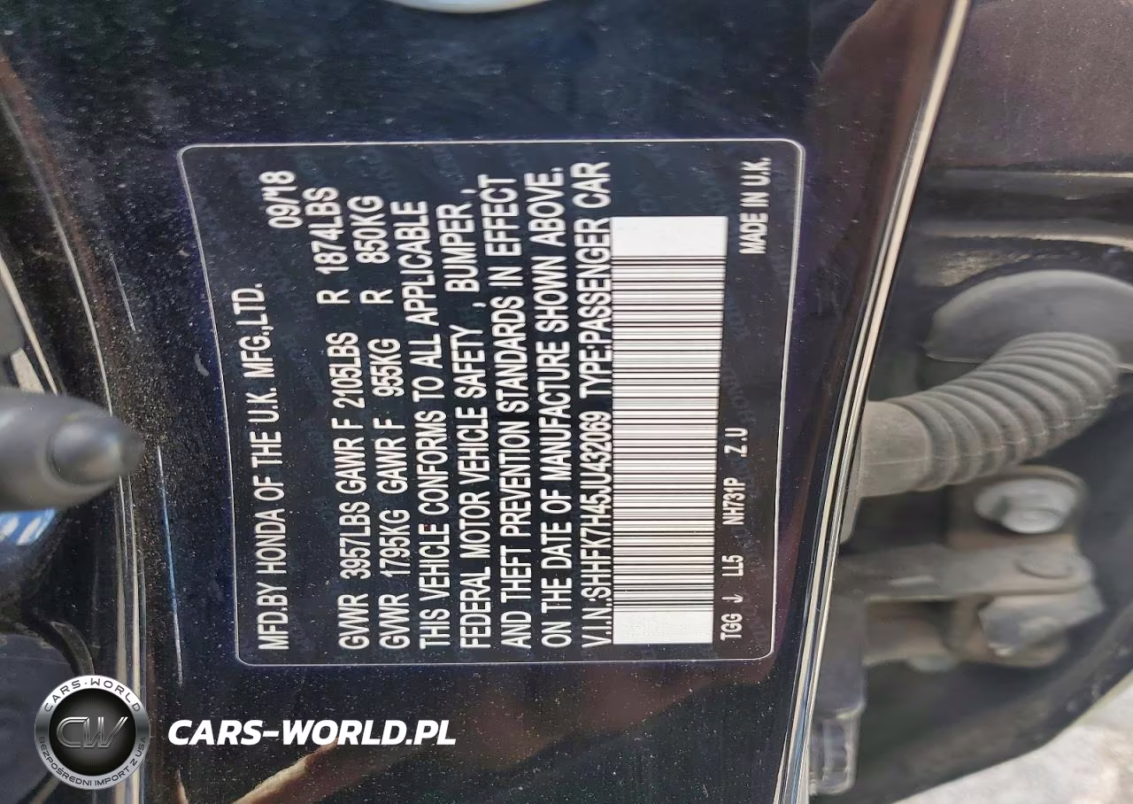 2018 Honda Civic Sport VIN:SHHFK7H45JU432069 - 12