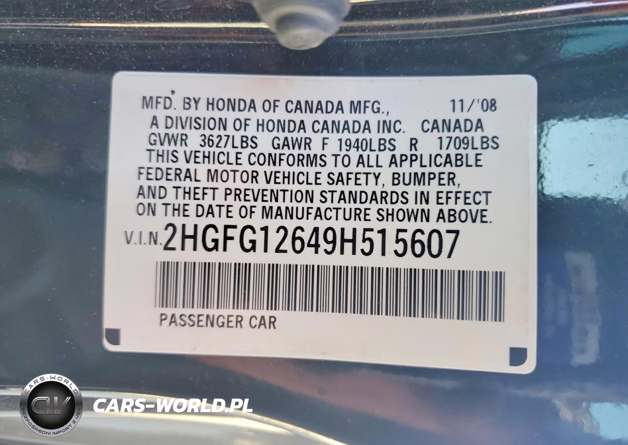 2009 Honda Civic Lx VIN:2HGFG12649H515607 - 13