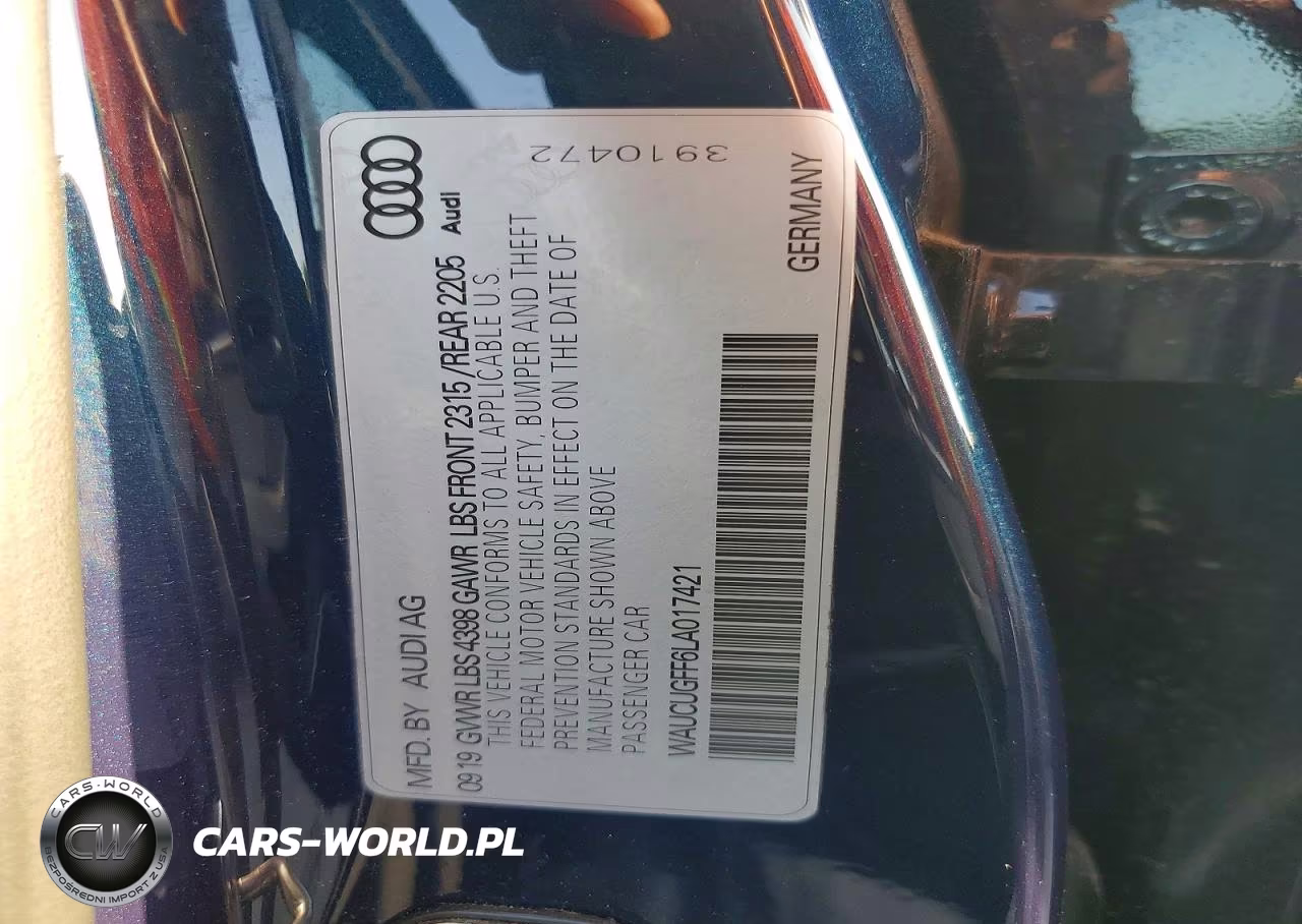 2020 Audi A3 Premium Plus VIN:WAUCUGFF6LA017421 - 12