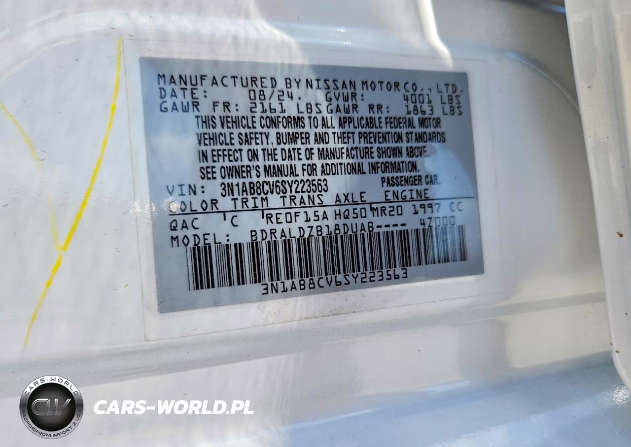 2025 Nissan Sentra Sv VIN:3N1AB8CV6SY223563 - 12