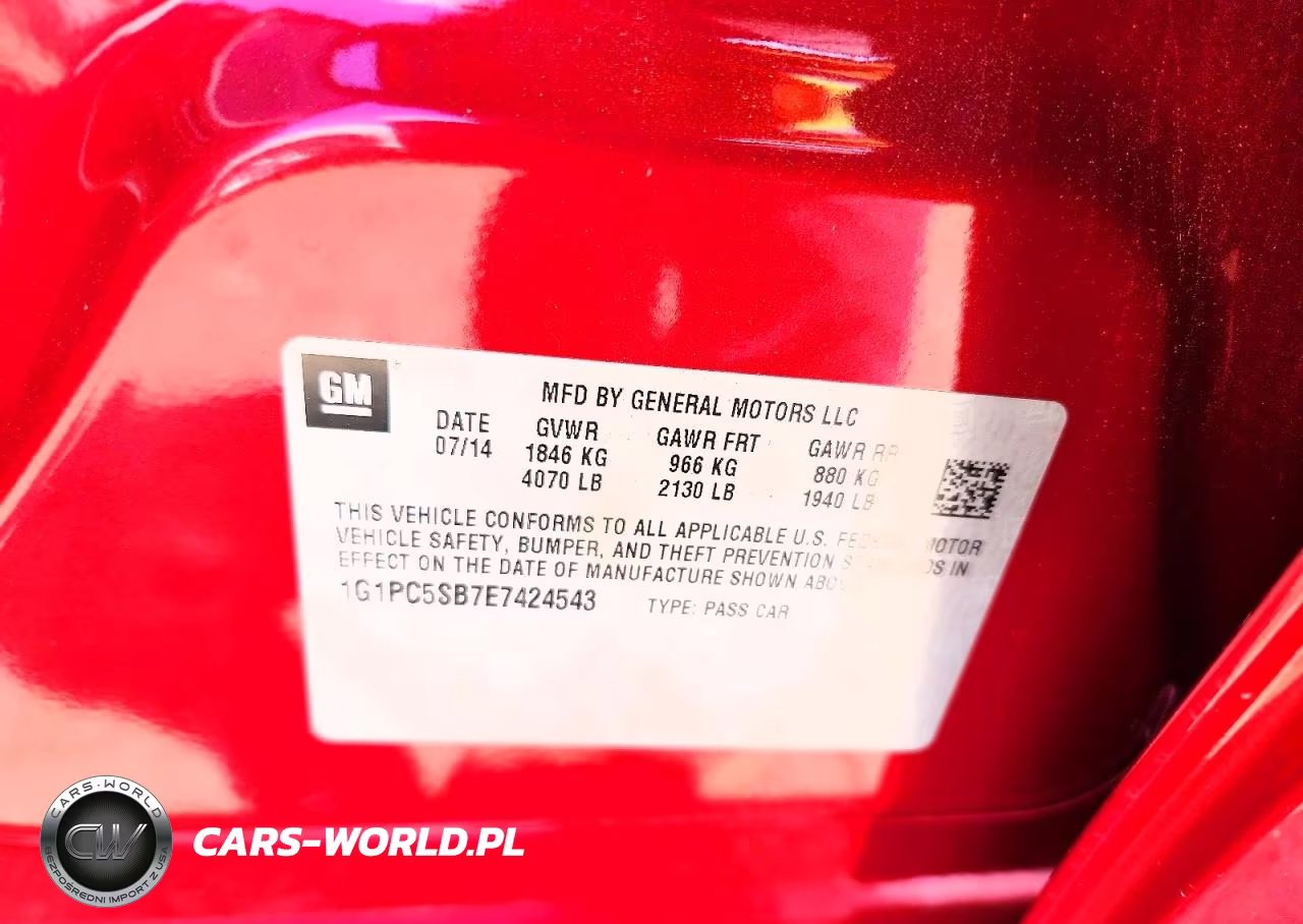 2014 Chev Cruze VIN:1G1PC5SB7E7424543 - 12
