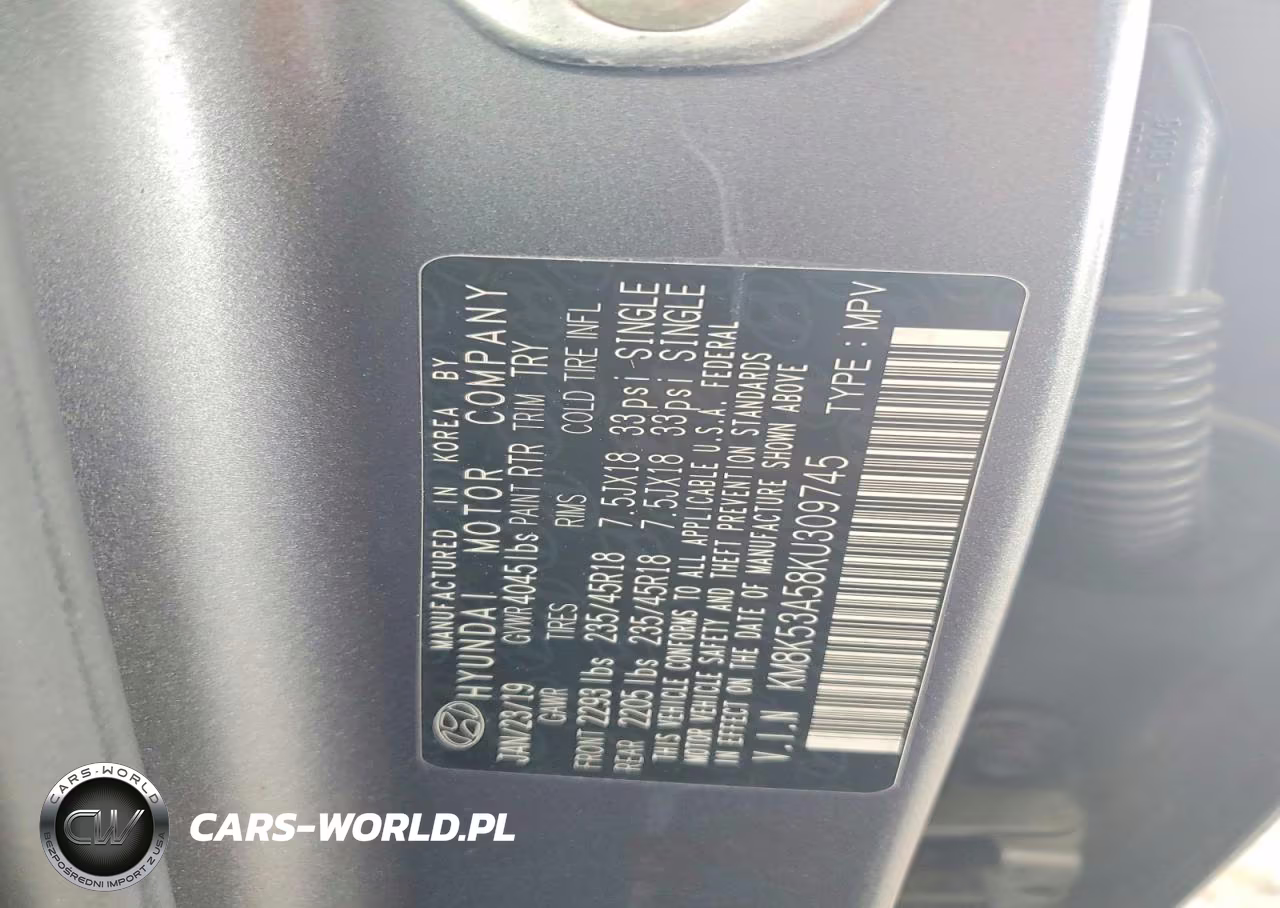 2019 Hyundai Kona Ultimate VIN:KM8K53A58KU309745 - 12