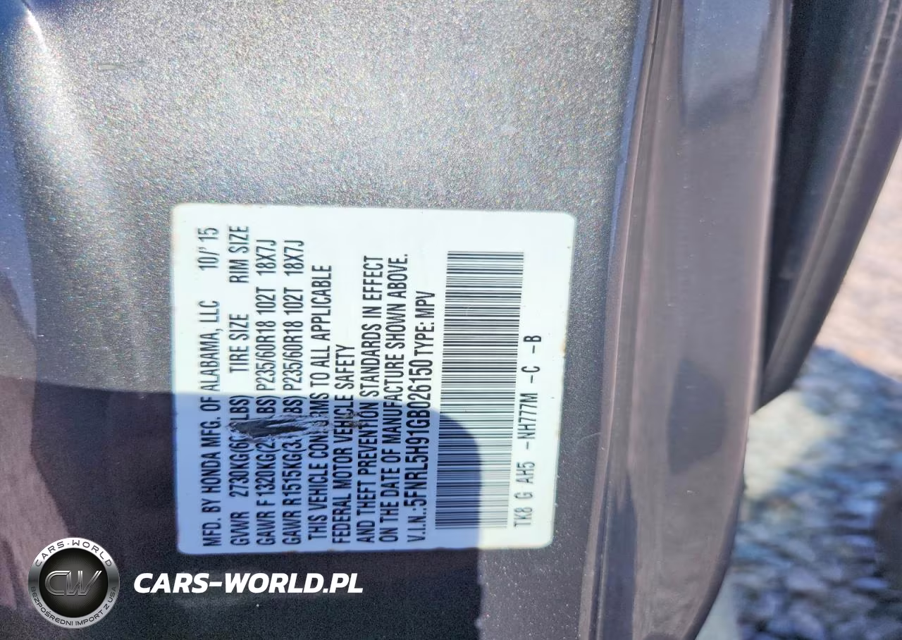 2016 Honda Odyssey Touring VIN:5FNRL5H91GB026150 - 13