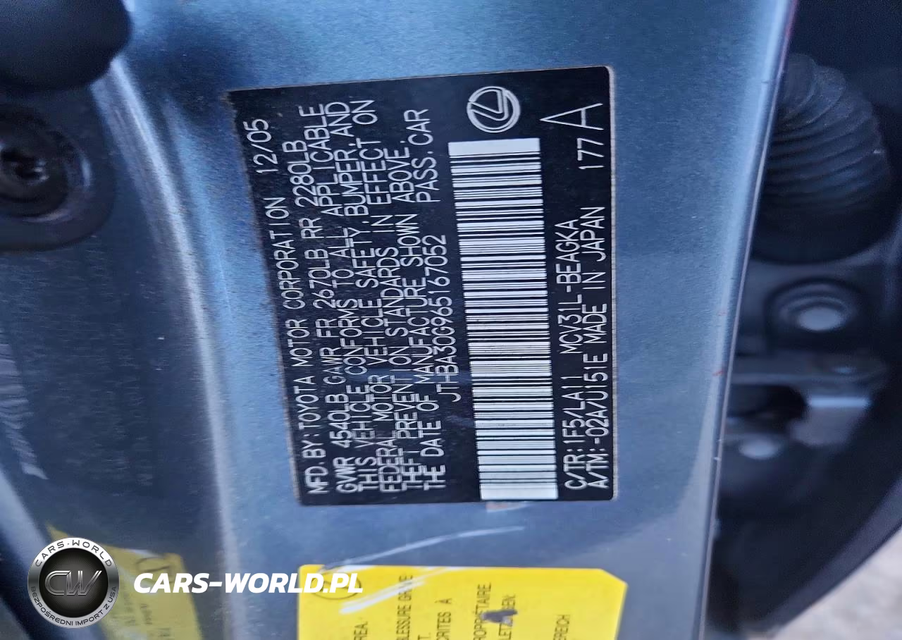 2006 Lexus Es 330 VIN:JTHBA30G965167052 - 12