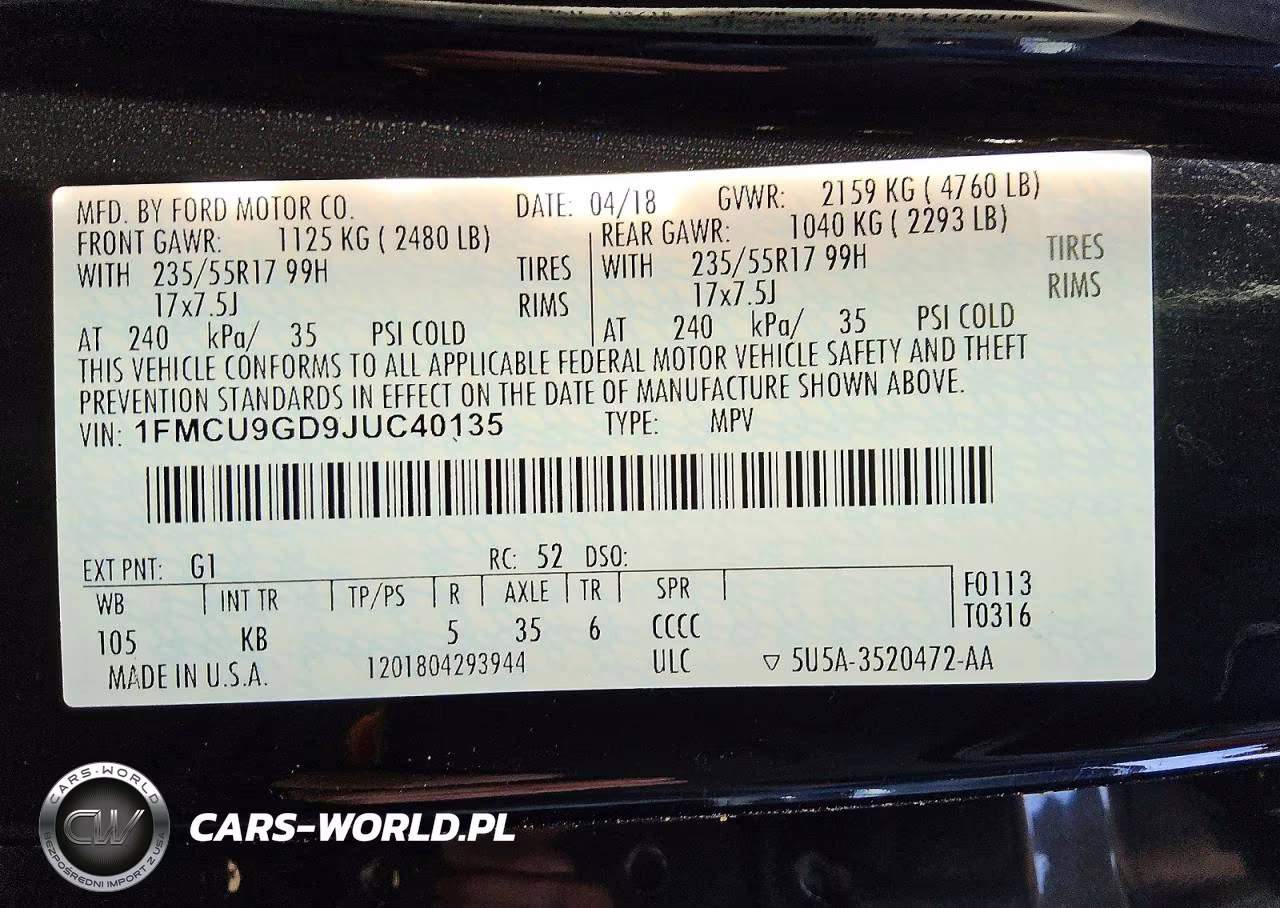 2018 Ford Escape Se VIN:1FMCU9GD9JUC40135 - 13