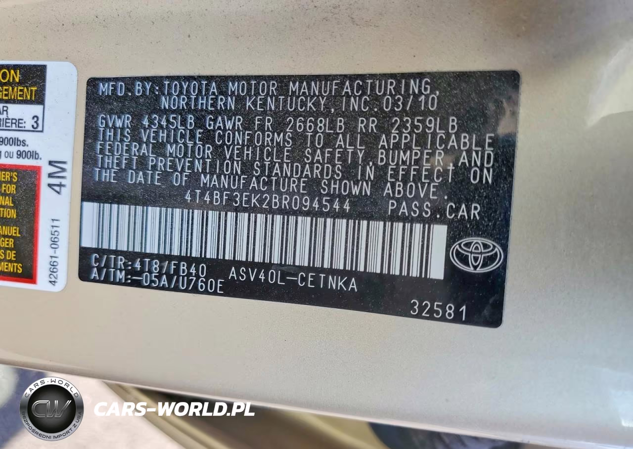 2011 Toyota Camry Base VIN:4T4BF3EK2BR094544 - 12