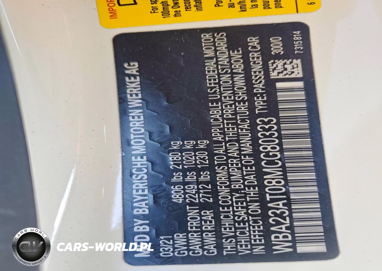 2021 BMW 430I VIN:WBA23AT08MCG80333 - 12