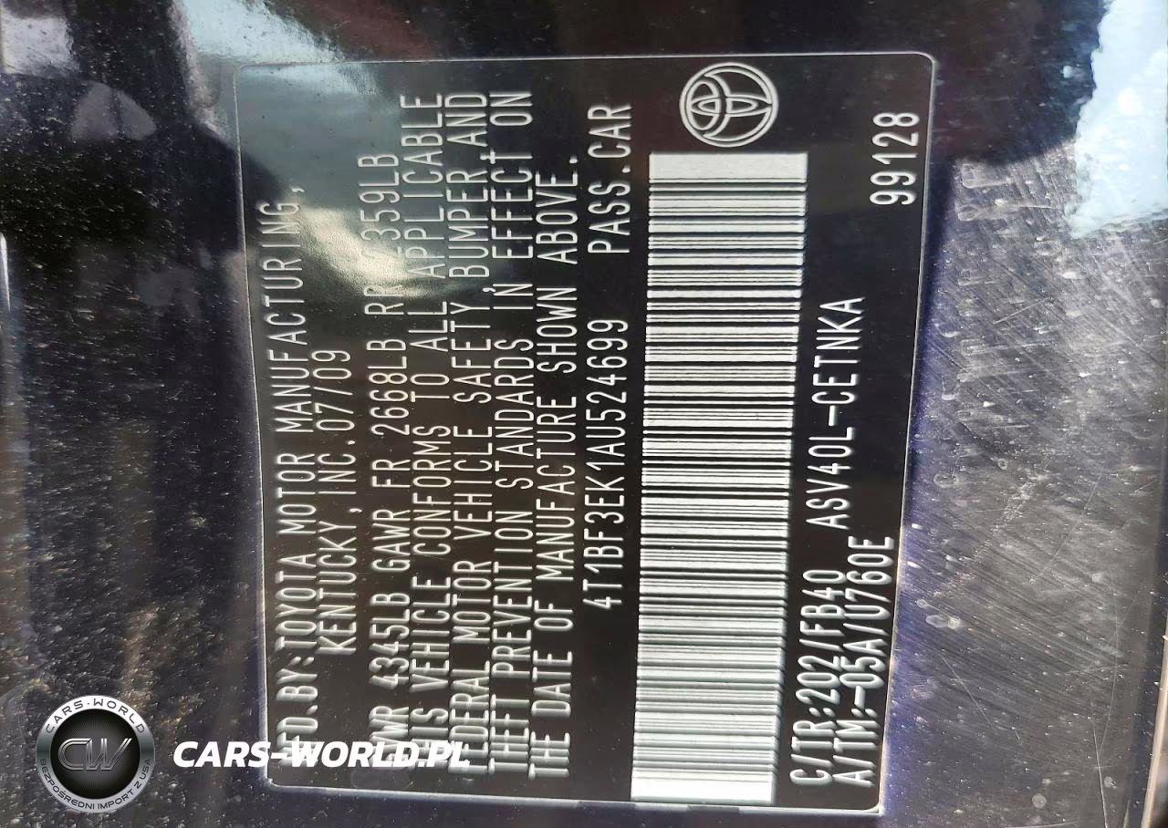 2010 Toyota Camry Le VIN:4T1BF3EK1AU524699 - 12