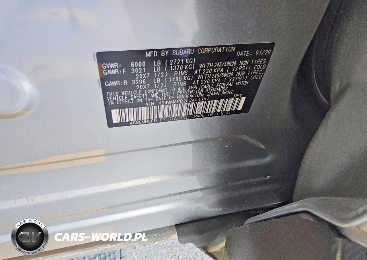 2020 Subaru Ascent Limited VIN:4S4WMAPD1L3451157 - 13