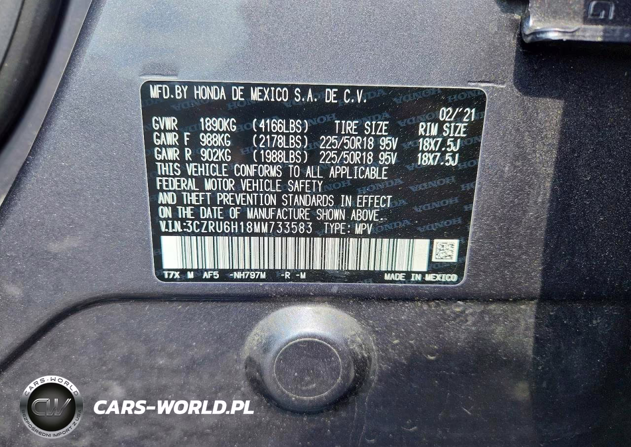 2021 Honda Hr-V Sport VIN:3CZRU6H18MM733583 - 13