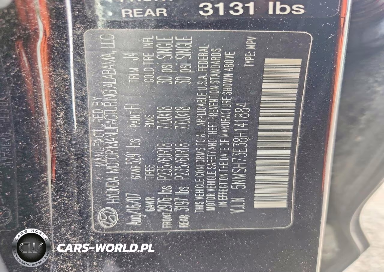 2008 Hyundai Santa Fe Se VIN:5NMSH73E38H141884 - 13
