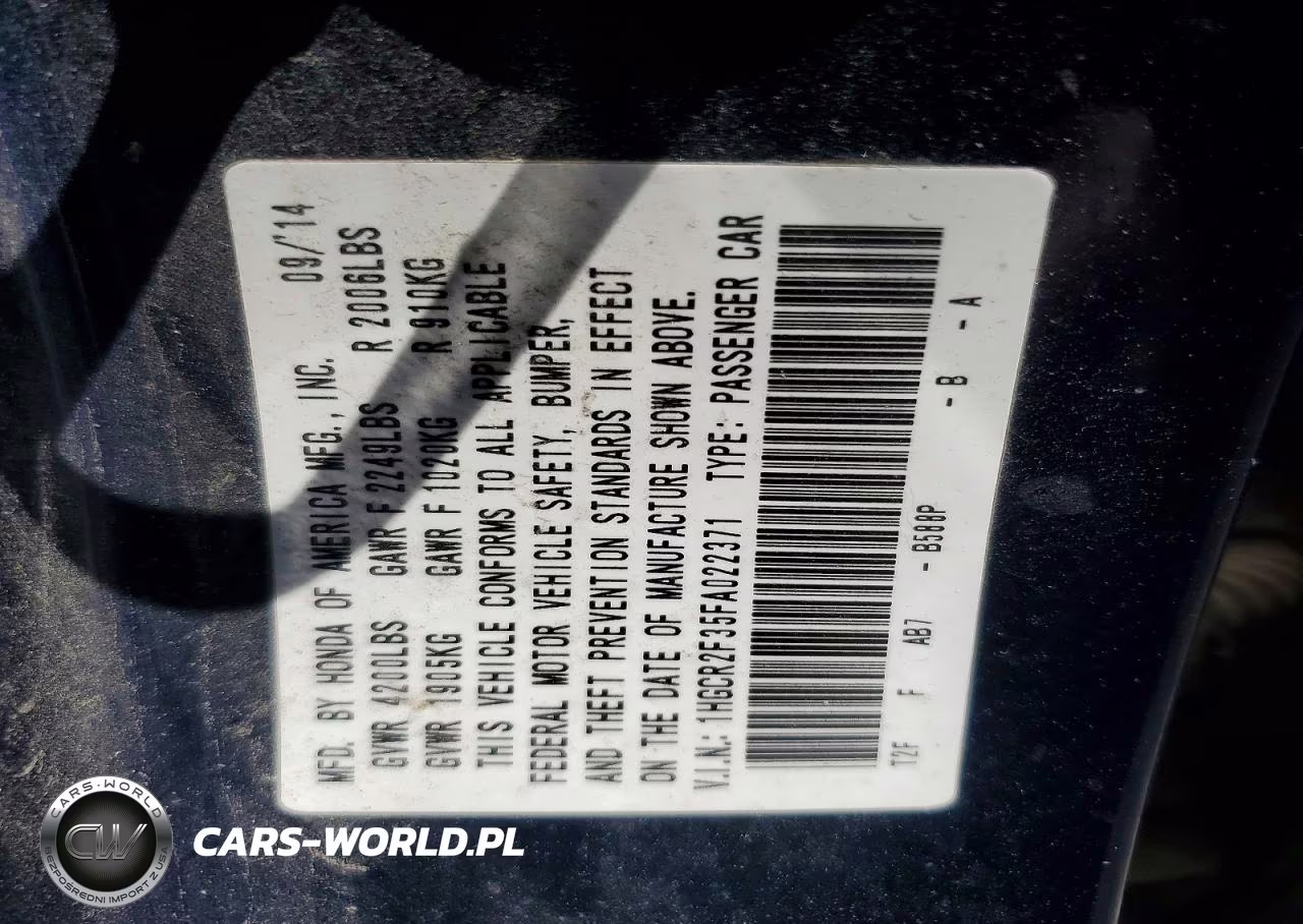 2015 Honda Accord Lx VIN:1HGCR2F35FA022371 - 13