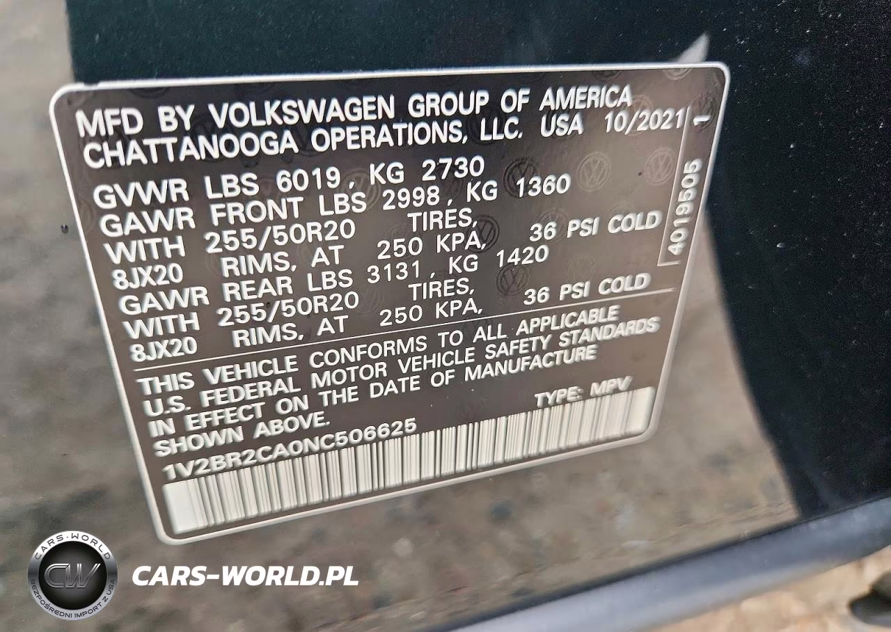 2022 Volkswagen Atlas Sel VIN:1V2BR2CA0NC506625 - 13
