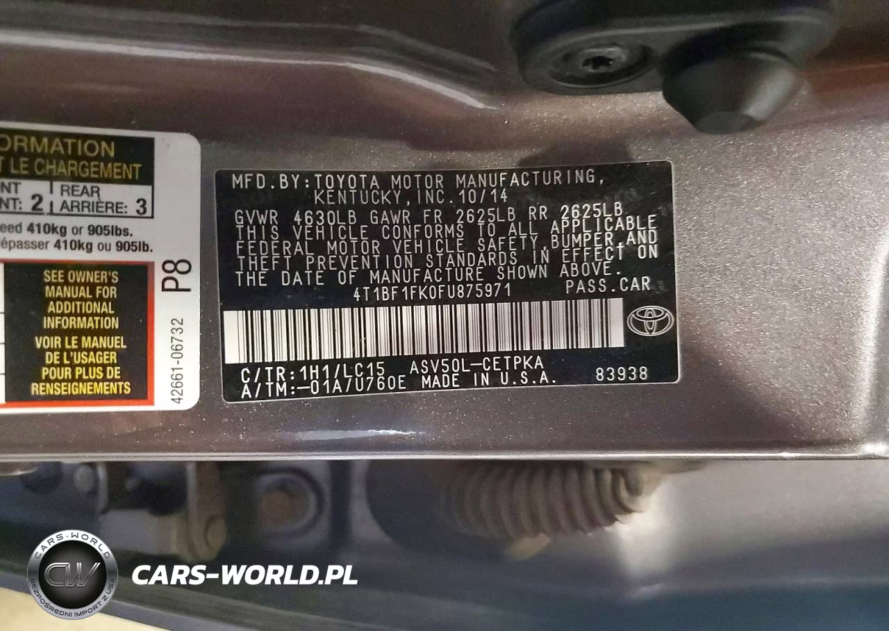 2015 Toyota Camry Xse VIN:4T1BF1FK0FU875971 - 12