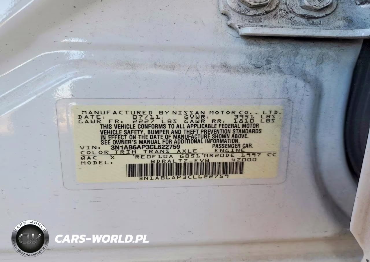 2012 Nissan Sentra 2.0 VIN:3N1AB6AP3CL622759 - 12