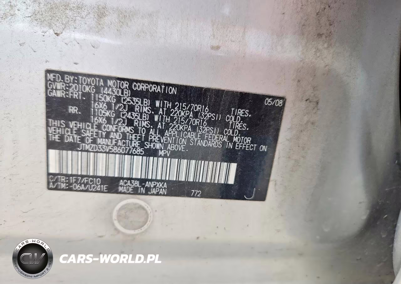 2008 Toyota Rav4 Base VIN:JTMZD33V586077685 - 13