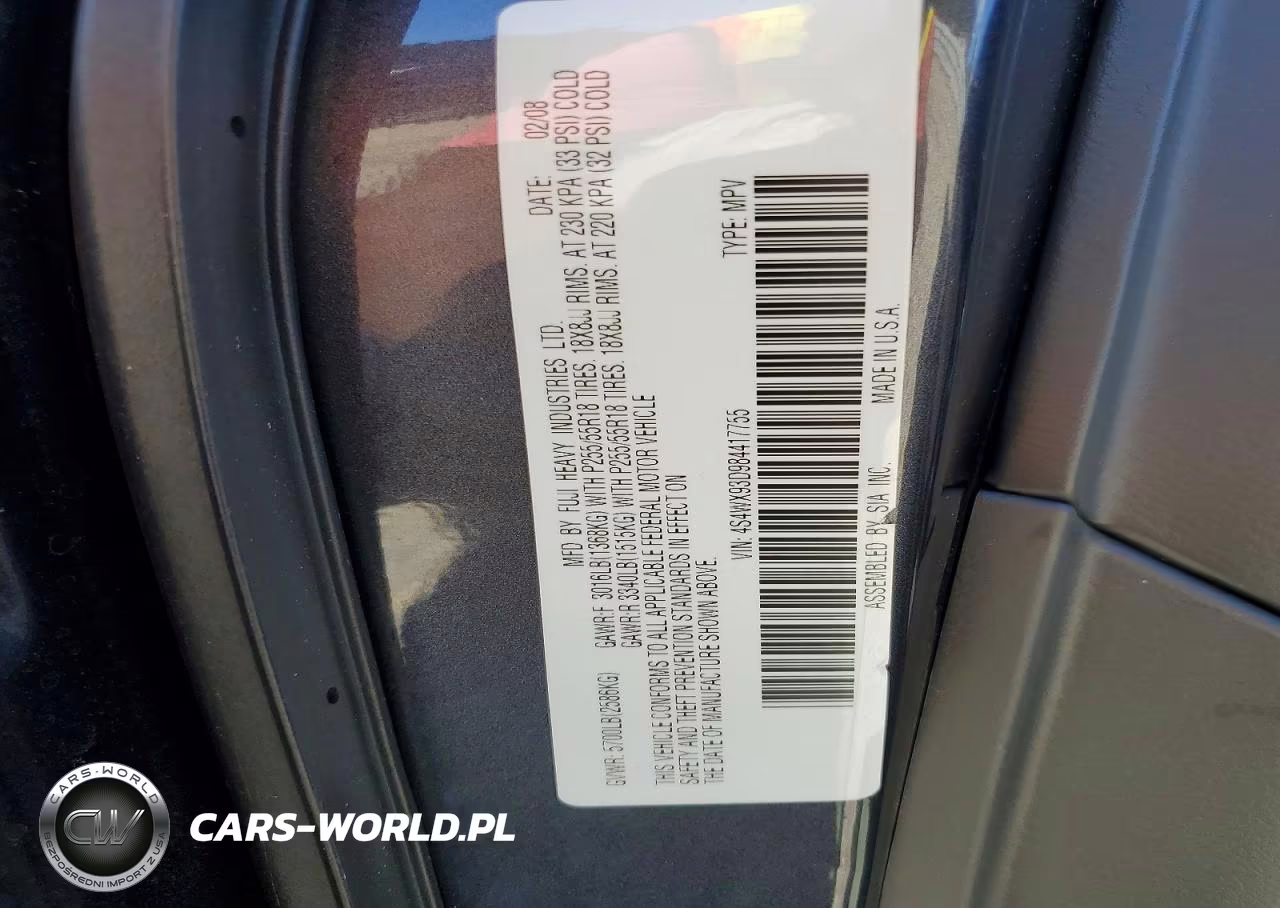 2008 Subaru Tribeca Limited VIN:4S4WX93D984417755 - 14