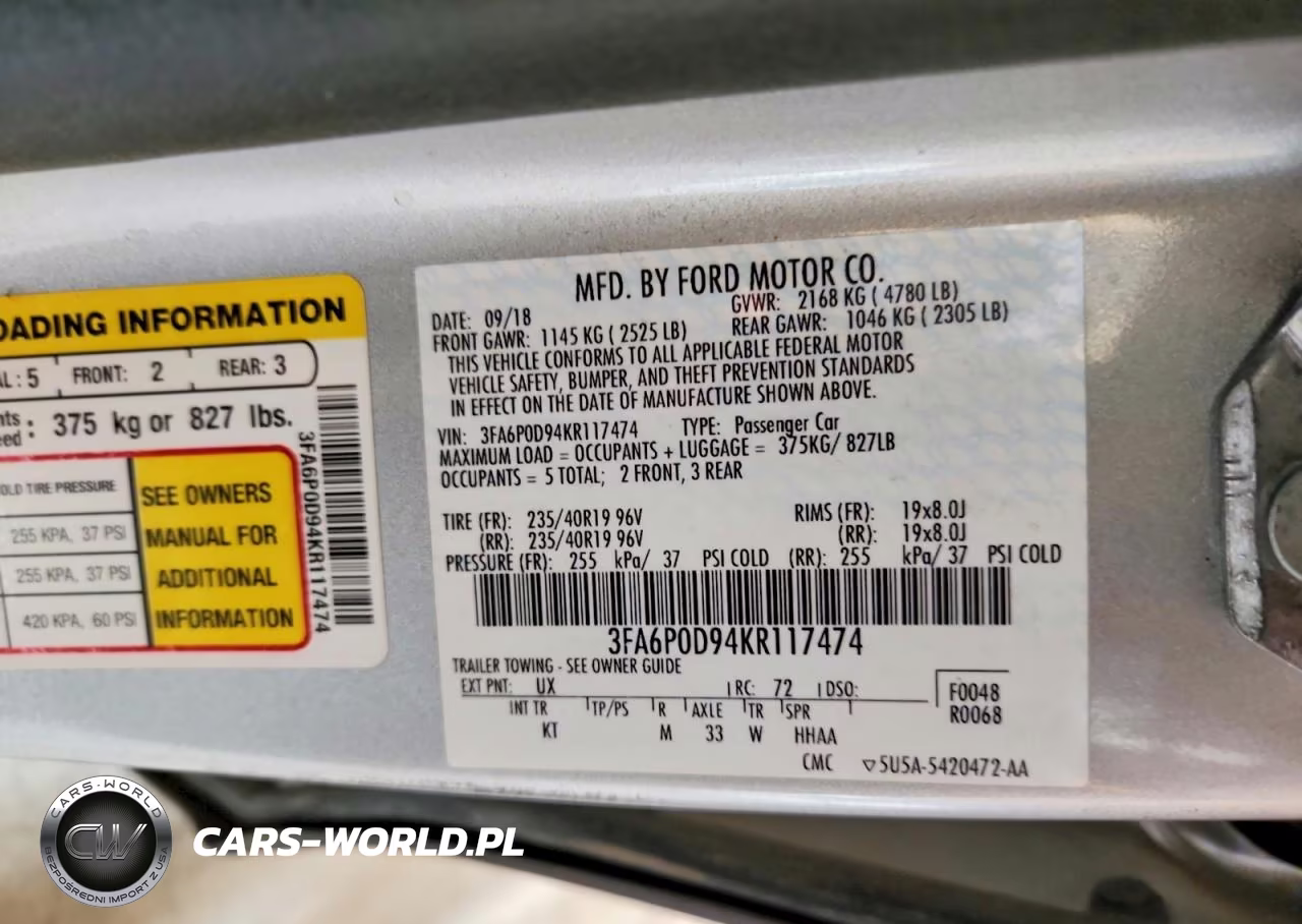 2019 Ford Fusion Titanium VIN:3FA6P0D94KR117474 - 13