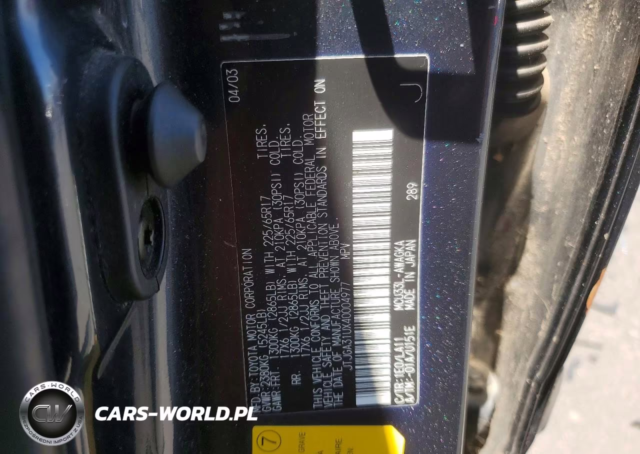 2004 Lexus Rx 330 VIN:JTJGA31UX40004977 - 12