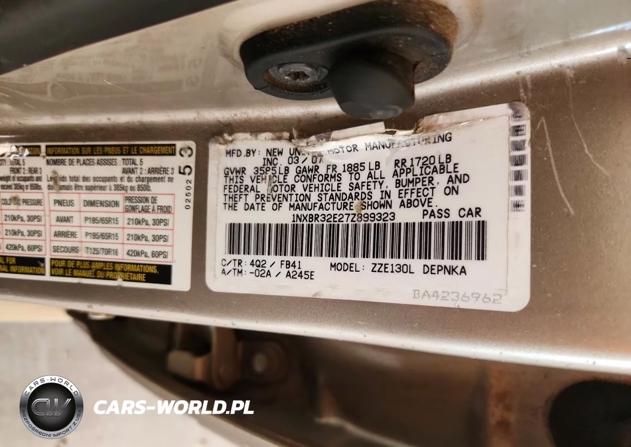 2007 Toyota Corolla Le VIN:1NXBR32E27Z899323 - 12