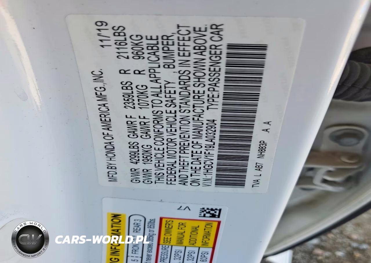 2020 Honda Accord Lx VIN:1HGCV1F19LA032904 - 12