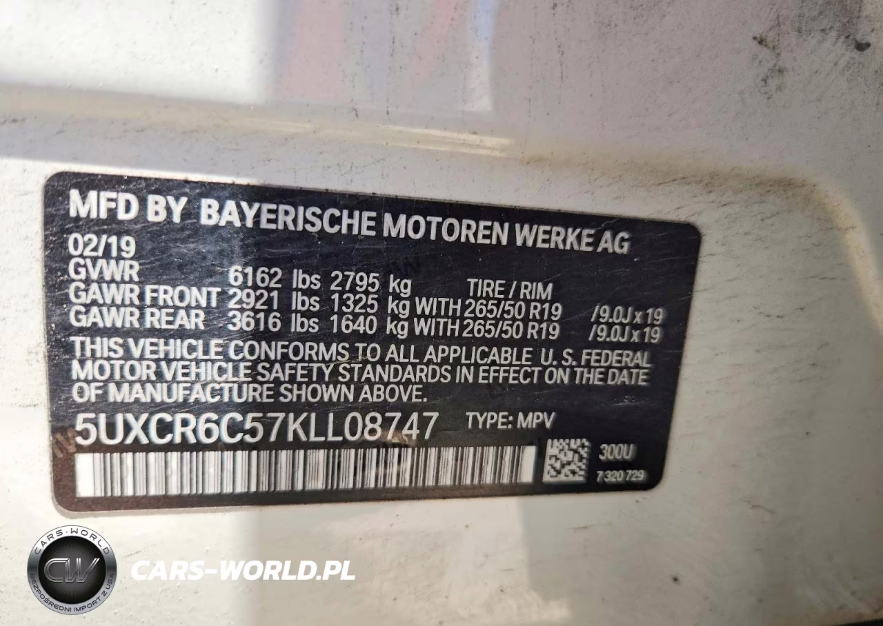 2019 BMW X5 xDrive40I VIN:5UXCR6C57KLL08747 - 14