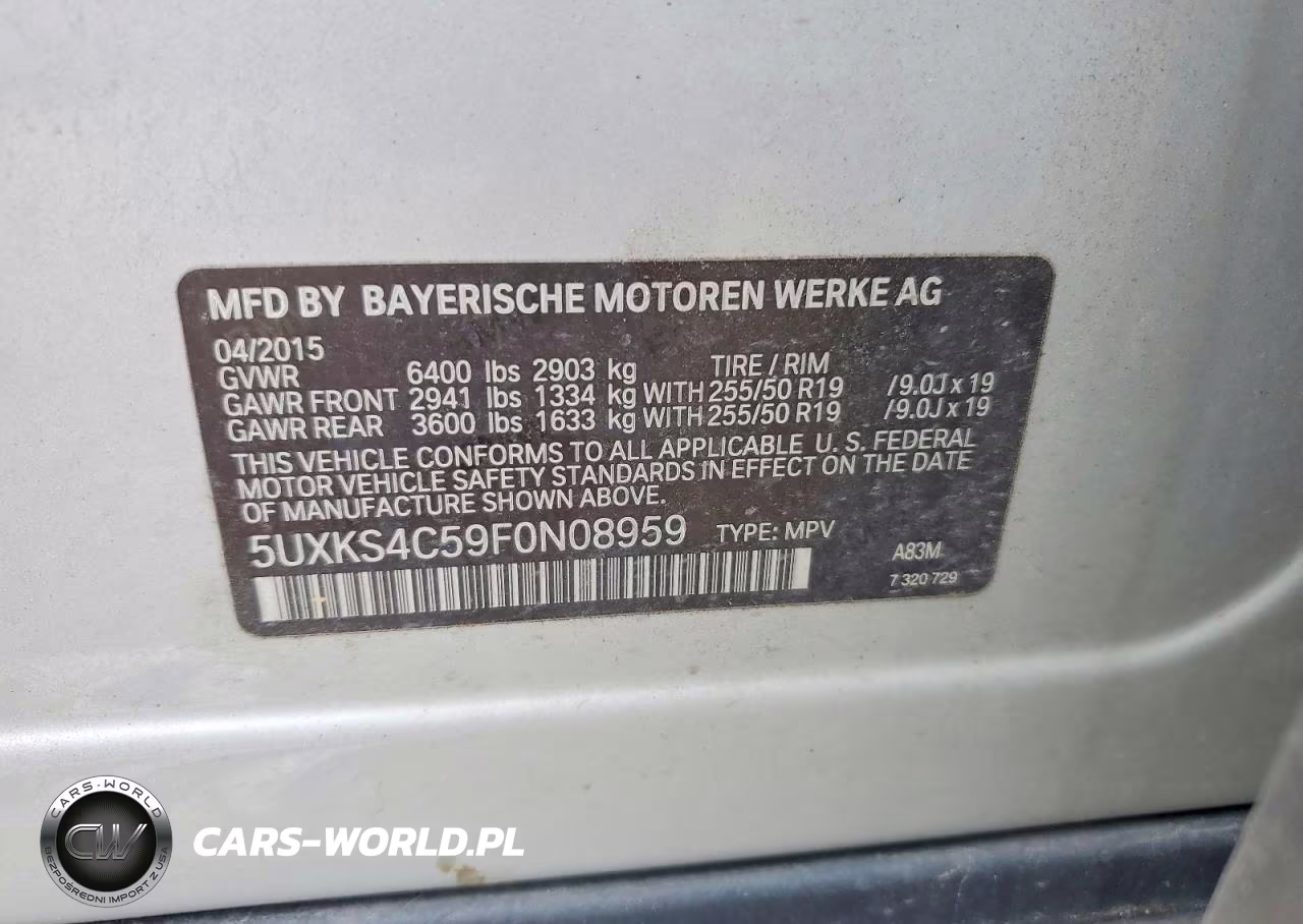 2015 BMW X5 xDrive35D VIN:5UXKS4C59F0N08959 - 13