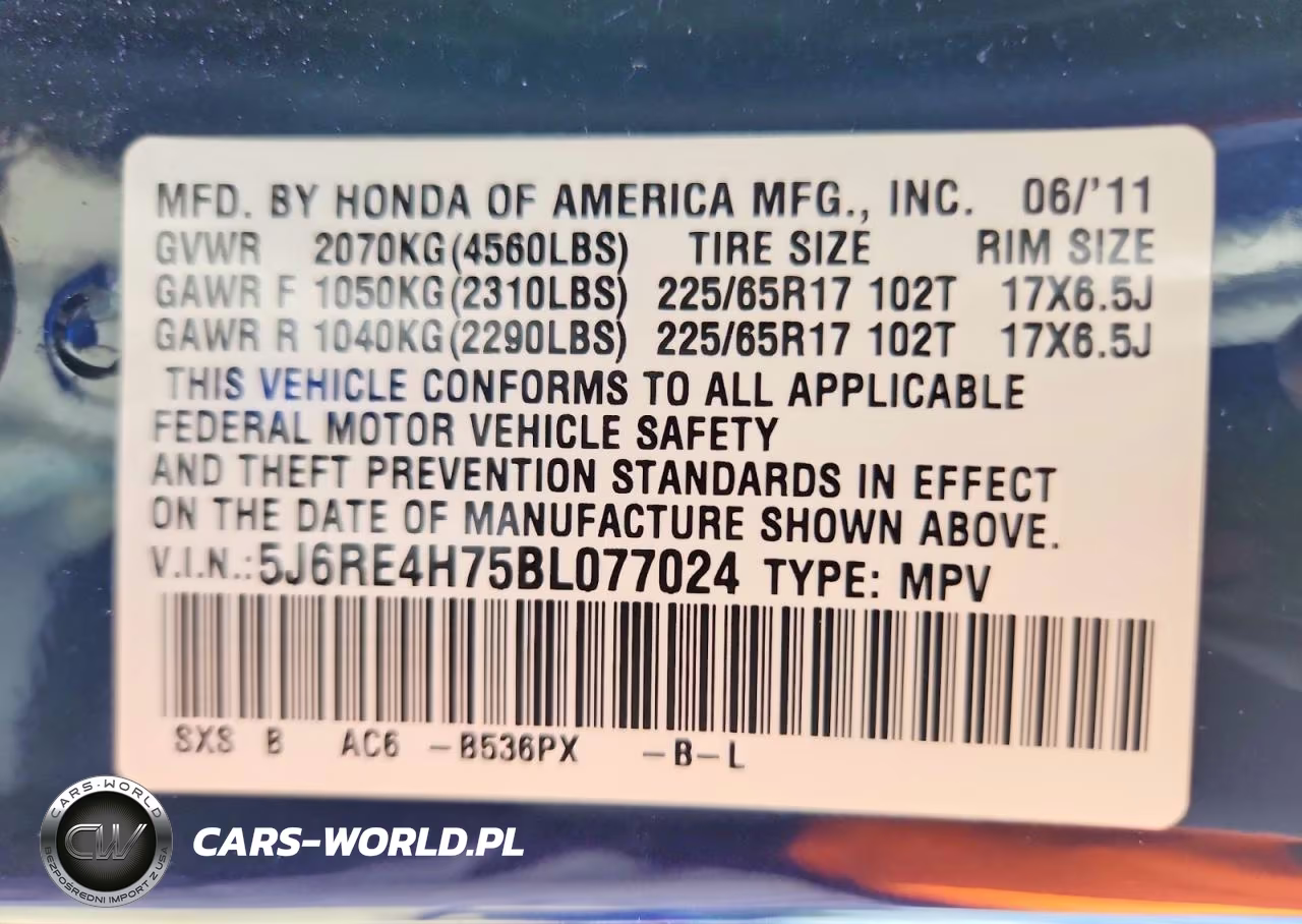 2011 Honda Cr-V Exl VIN:5J6RE4H75BL077024 - 13