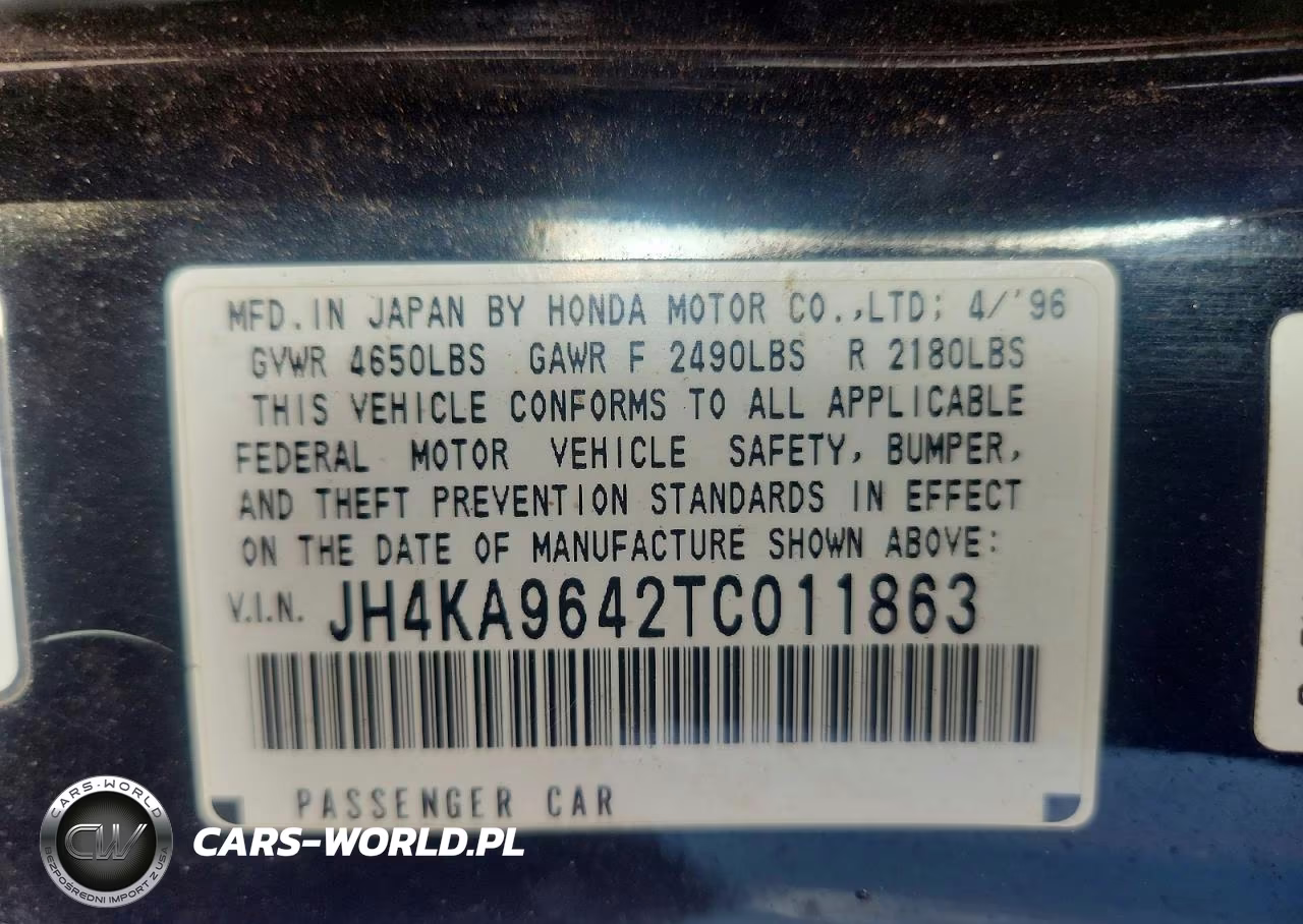 1996 Acura 3.5Rl VIN:JH4KA9642TC011863 - 12