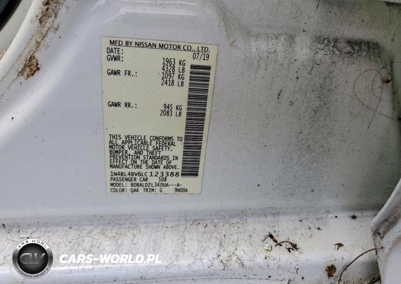 2020 Nissan Altima 2.5 S VIN:1N4BL4BV6LC123388 - 13