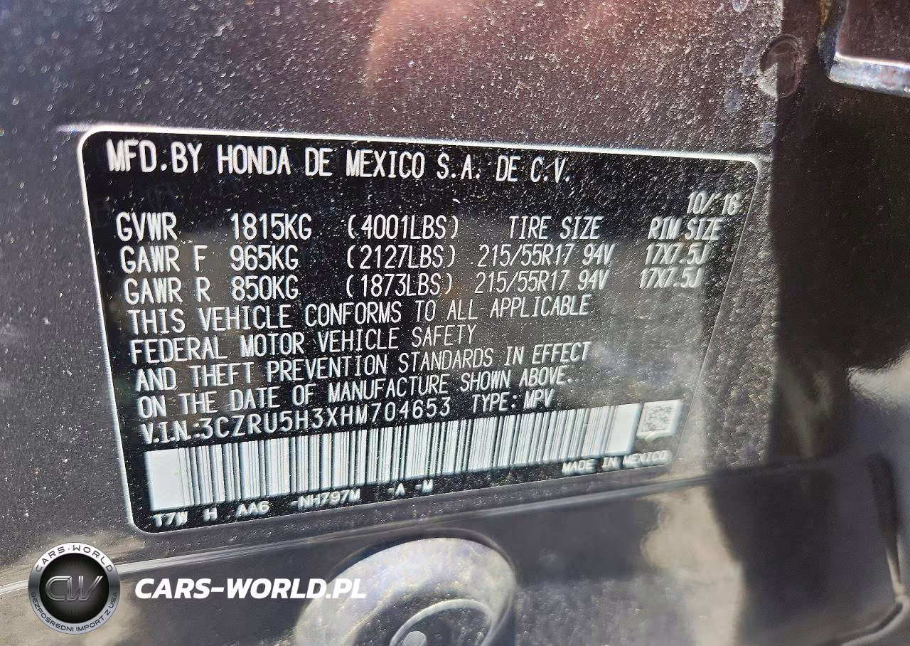 2017 Honda Hr-V Lx VIN:3CZRU5H3XHM704653 - 12