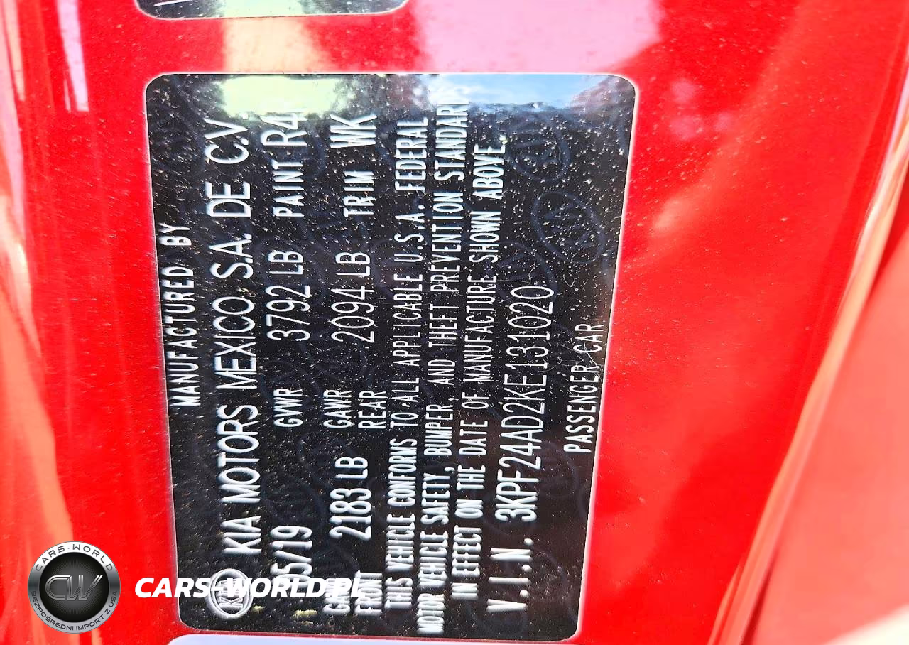 2019 Kia Forte Lxs VIN:3KPF24AD2KE131020 - 12