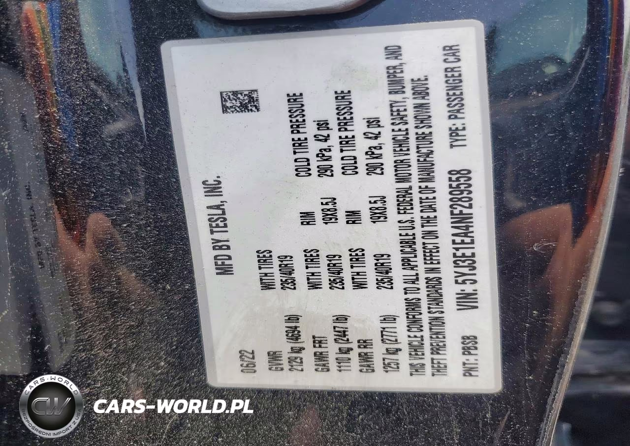 2022 Tesla Model 3 VIN:5YJ3E1EA4NF289558 - 12