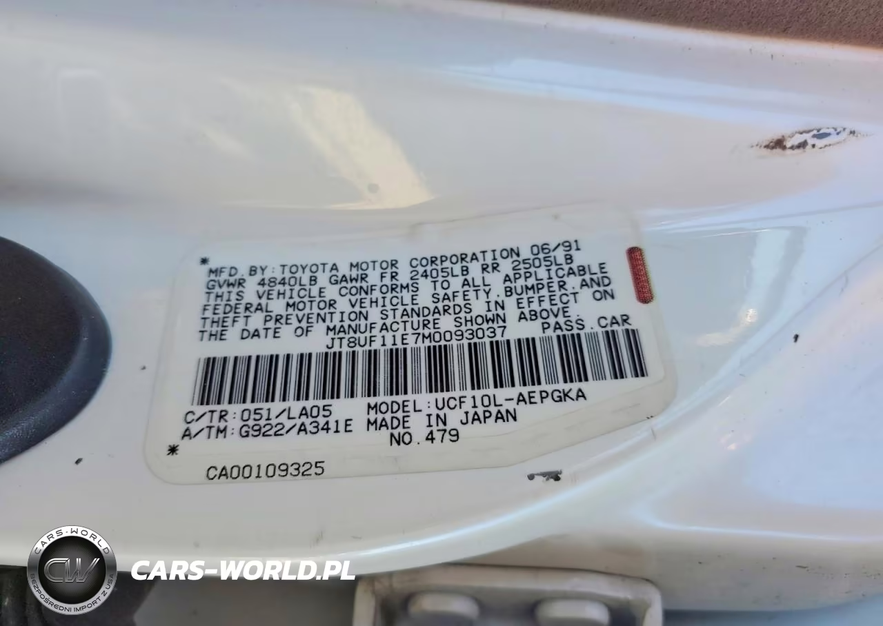 1991 Lexus Ls 400 VIN:JT8UF11E7M0093037 - 12