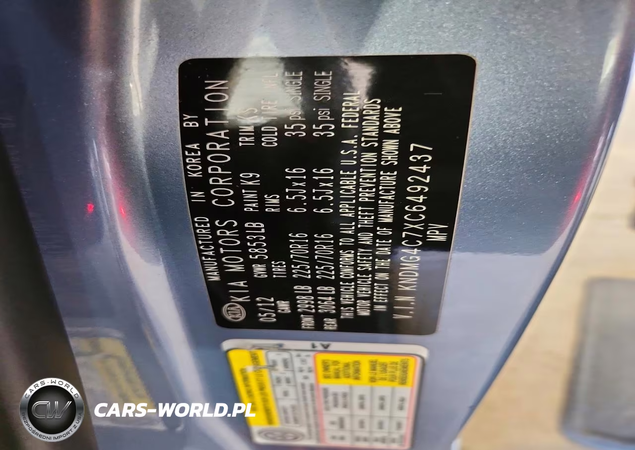 2012 Kia Sedona Lx VIN:KNDMG4C7XC6492437 - 13