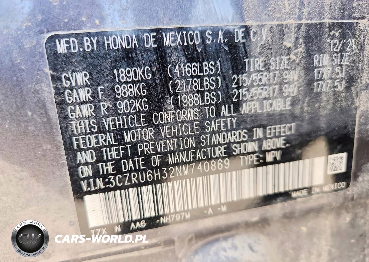 2022 Honda Hr-V Lx VIN:3CZRU6H32NM740869 - 13