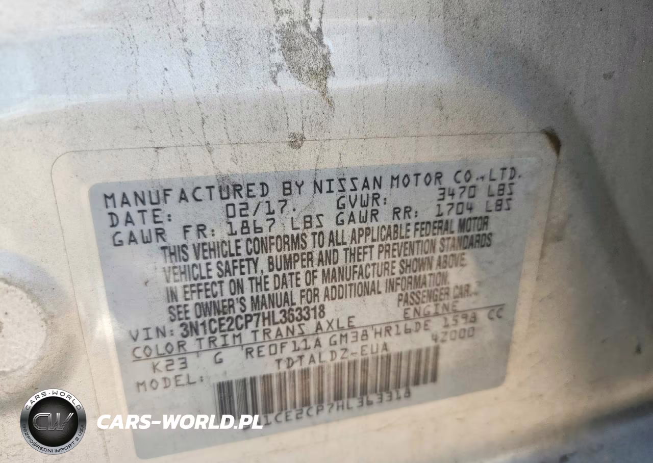 2017 Nissan Versa Note Sv VIN:3N1CE2CP7HL363318 - 13