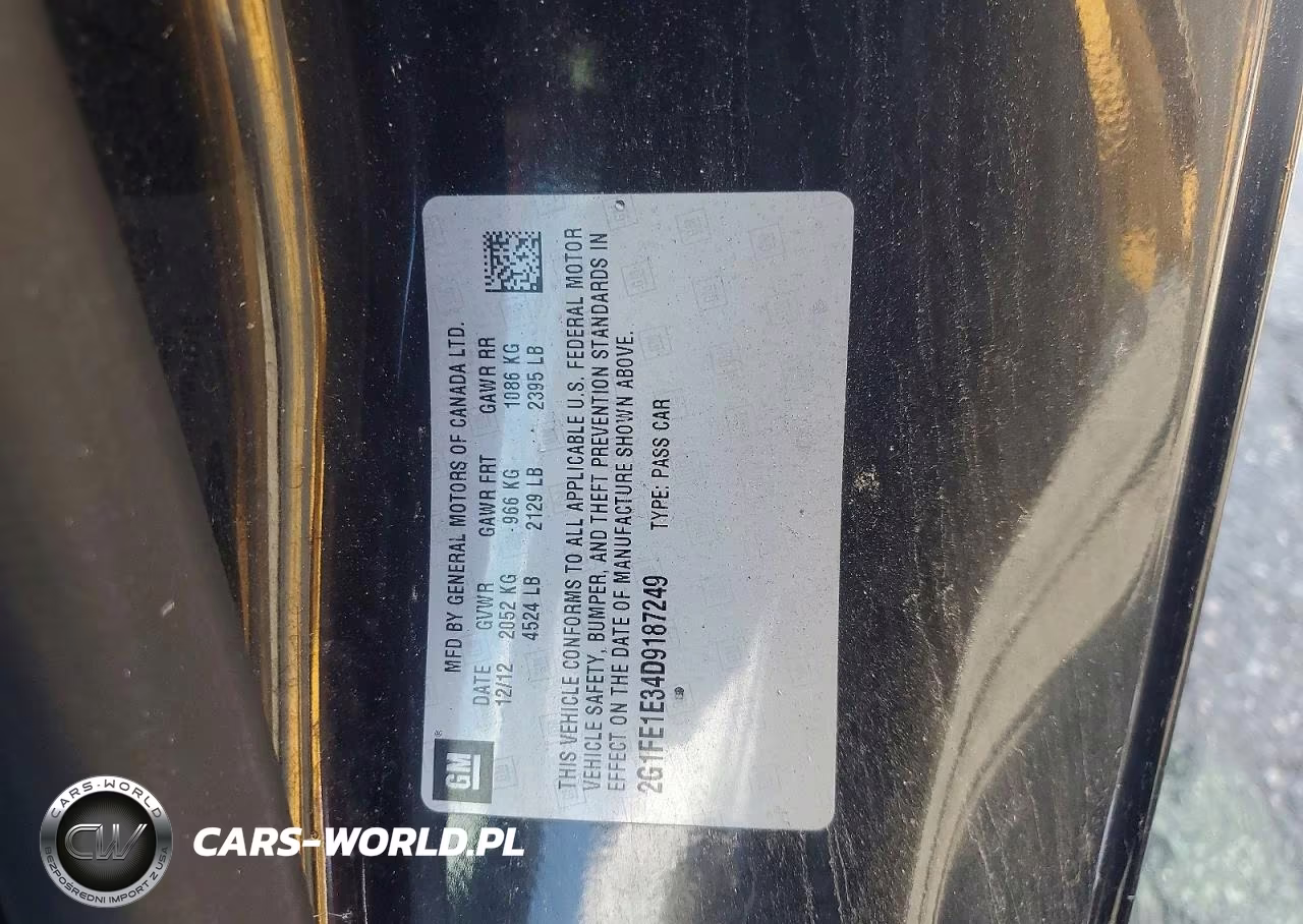 2013 Chevrolet Camaro Ls VIN:2G1FE1E34D9187249 - 12