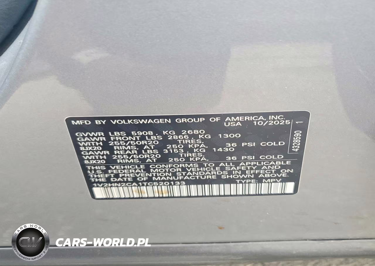 2026 Volkswagen Atlas Se VIN:1V2HN2CA1TC520133 - 14
