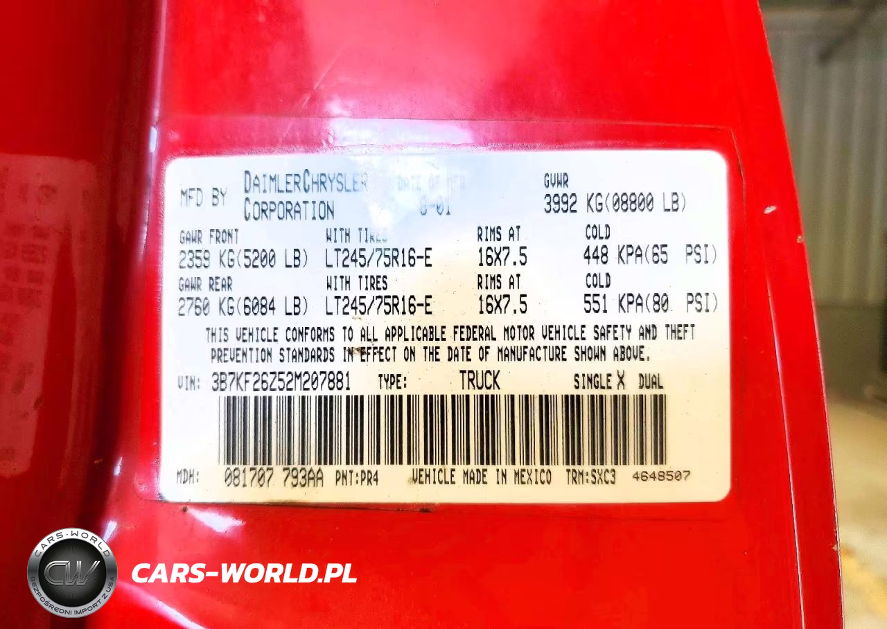 2002 Dodge Ram 2500 VIN:3B7KF26Z52M207881 - 13