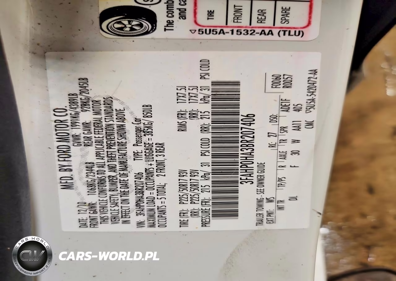 2011 Ford Fusion Se VIN:3FAHP0HA3BR207406 - 12