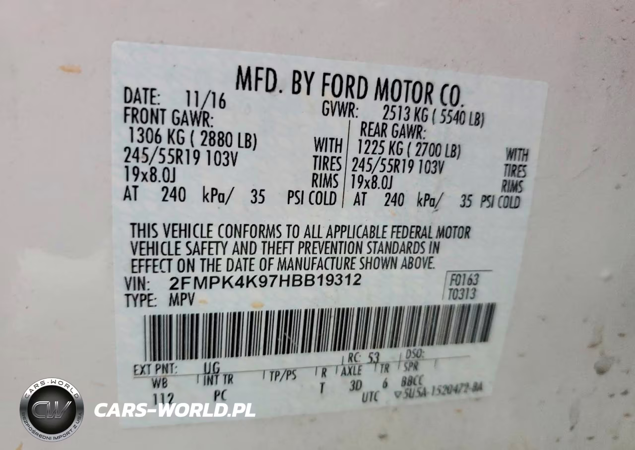 2017 Ford Edge VIN:2FMPK4K97HBB19312 - 13