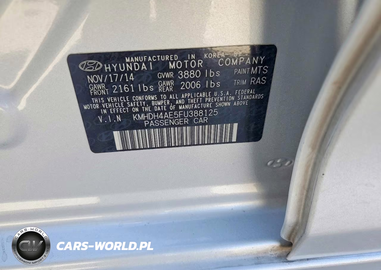2015 Hyundai Elantra Se VIN:KMHDH4AE5FU388125 - 13