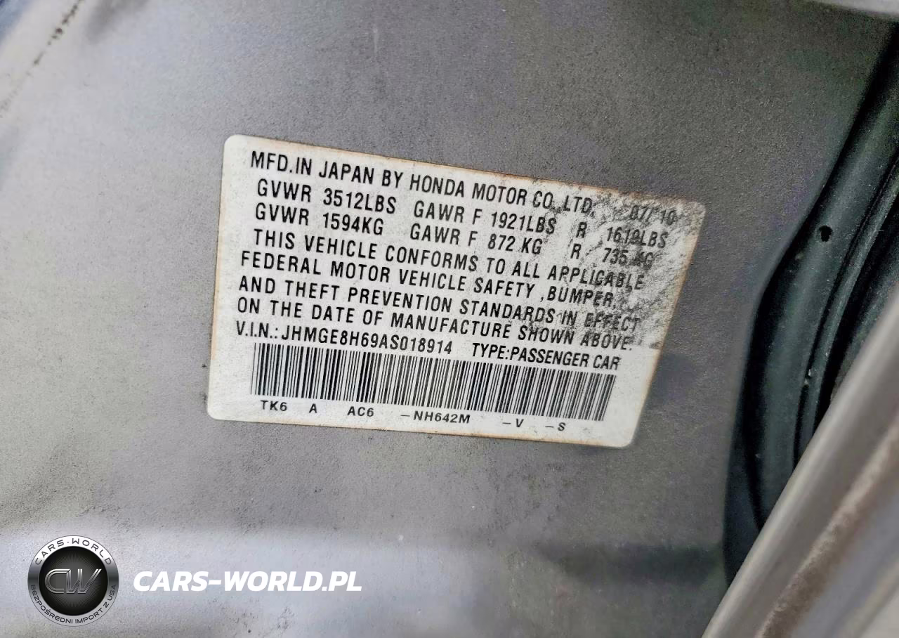 2010 Honda Fit Sport VIN:JHMGE8H69AS018914 - 12