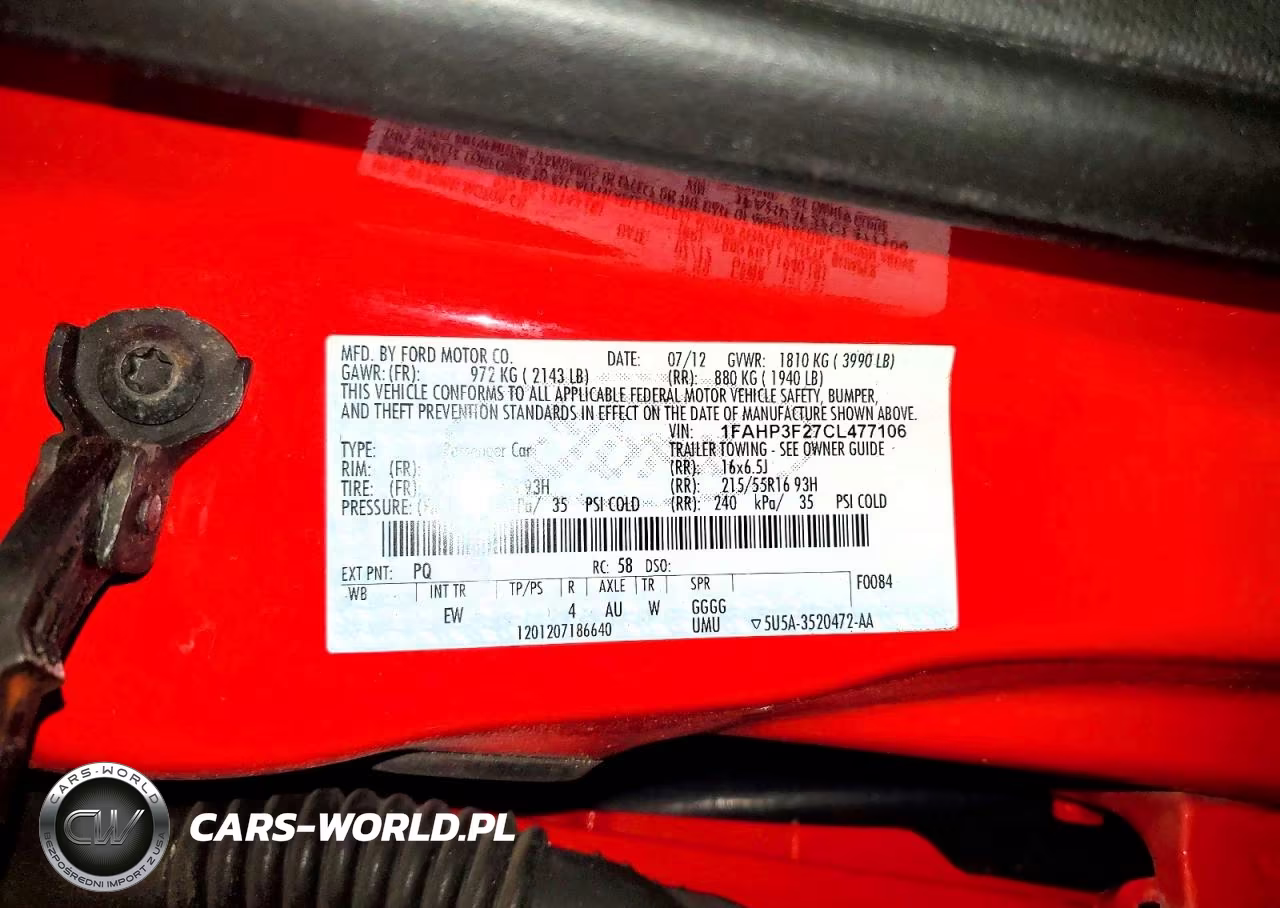 2012 Ford Focus 4D VIN:1FAHP3F27CL477106 - 12