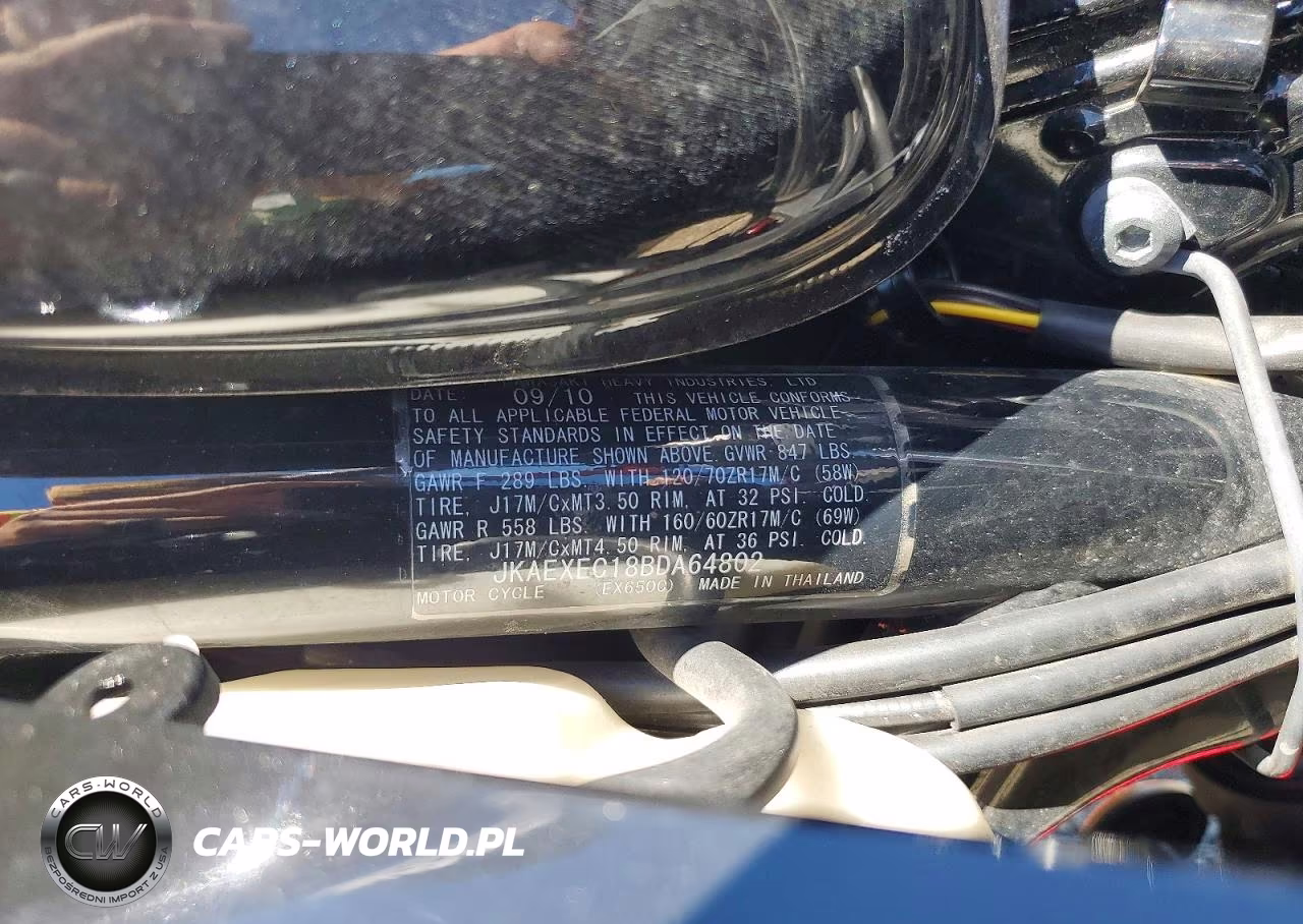 2011 Kawasaki Ex650 C VIN:JKAEXEC18BDA64802 - 9