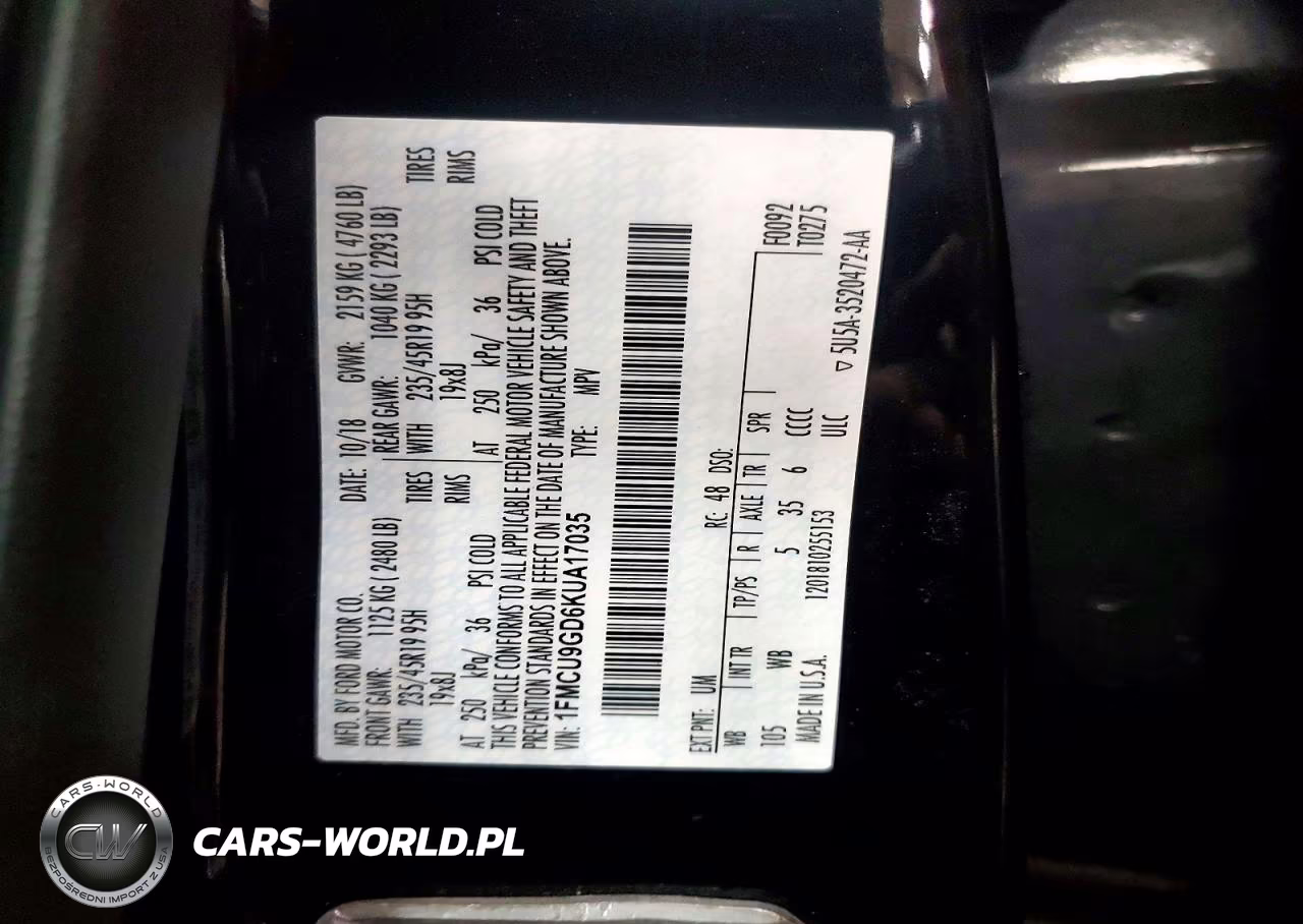 2019 Ford Escape Se VIN:1FMCU9GD6KUA17035 - 14