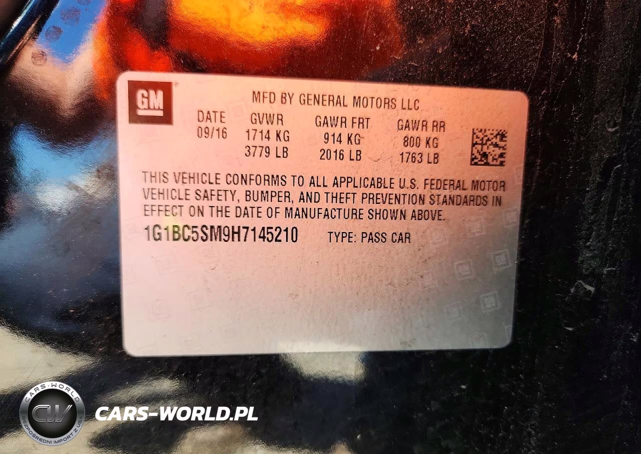 2017 Chevrolet Cruze Ls VIN:1G1BC5SM9H7145210 - 12