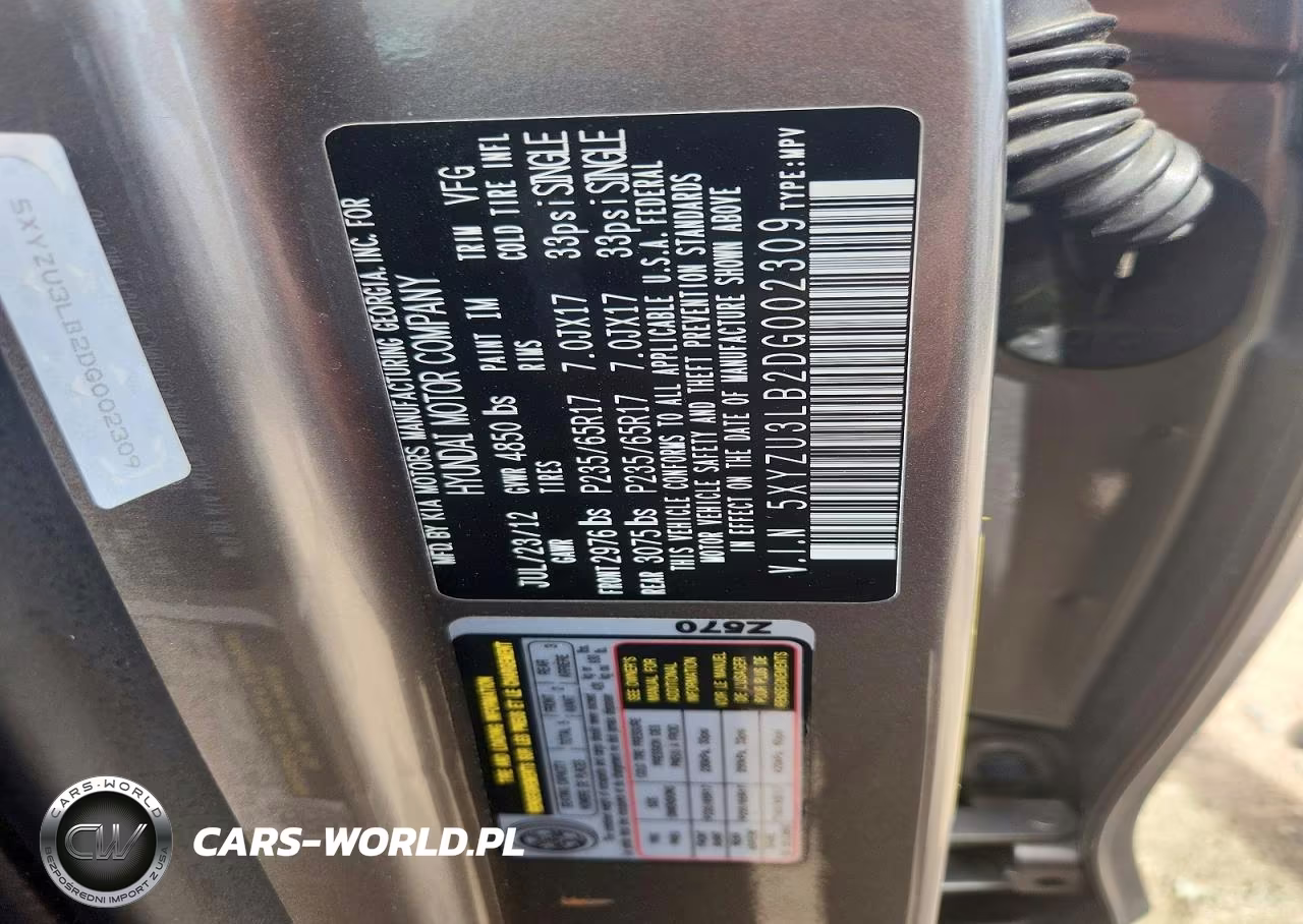 2013 Hyundai Santa Fe Sport 2.4L VIN:5XYZU3LB2DG002309 - 12